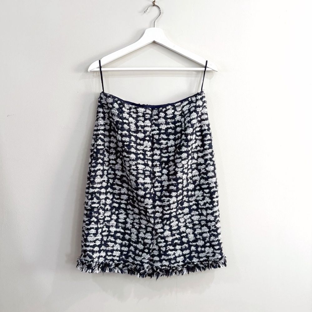 Oscar de la Renta Skirt Women 6 Black White Tweed Chic Quiet Luxury